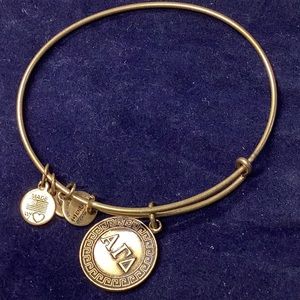 Alex and Ani Gold Bracelet with Zeta Tau Charm